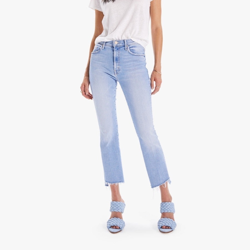 MOTHER The Insider Crop Step Fray Jeans NWT 26 Distressed Raw Hem